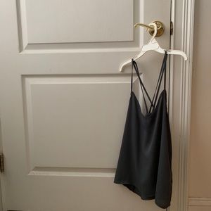 Grey, breathable tank with a pretty back!